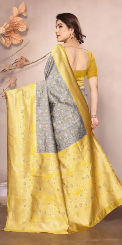 KPR 216 Grey in Soft Lichi Silk Lace Border & Lace Work Saree . Exclusive Offer ₹1449. Delivery 4-6 Working Days. Shop now. | Creative Sarees, Bollywood Sarees, Designer Sarees, Embroidered Sarees, Ethnic Saree, Modern Digital sarees, Party Wear Sarees, Sarees
