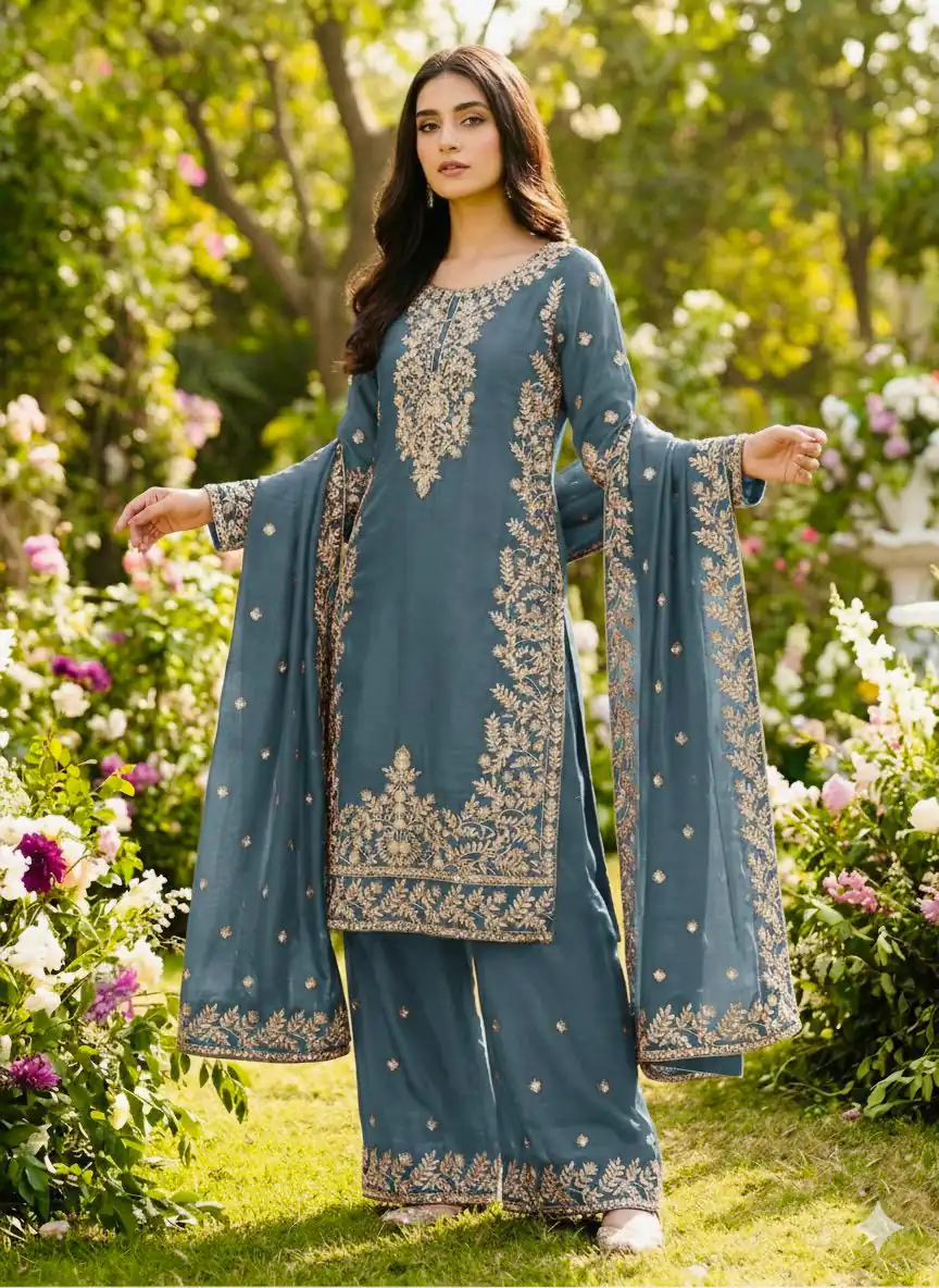SRK 5316 Grey Organza Silk Salwar Suit Perfect for Wedding, Party, Makar Sankranti, Eid, Durga Puja – . Affordable Price ₹2149. Delivery 4-6 Workin | Casual Suits, Jump Suits, Creative suits, Designer Suits, Palazzo Suits, Party Wear Suits, Patiala Suits, Salwar suit, Straight Suits