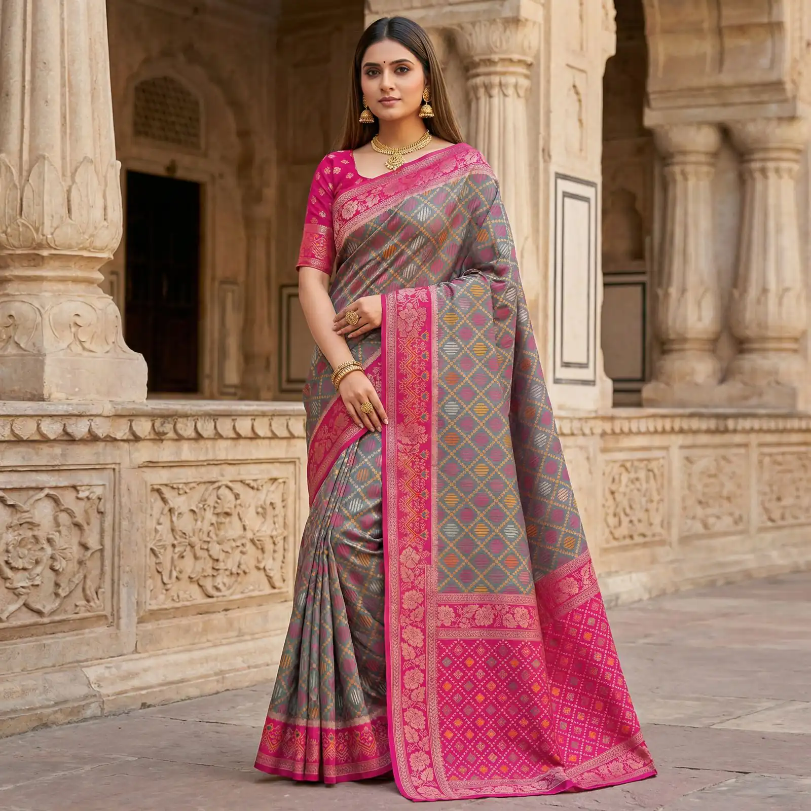 MB 6088 Grey Color Lace Work & Zari Work Sareein Pochampalli Silk. Best Price ₹2049. Delivery 4-6 Working Days. Shop now. | Creative Sarees, Bollywood Sarees, Designer Sarees, Embroidered Sarees, Ethnic Saree, Modern Digital sarees, Party Wear Sarees, Sarees