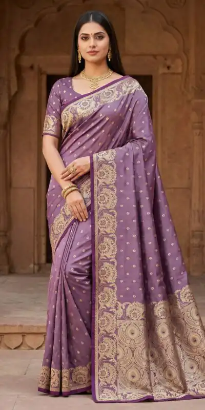 MB 8 Lavender in Color Satin Silk Zari Work & Lace Work Saree . Available at ₹2149 only. Delivery 4-6 Working Days. Shop now. | Creative Sarees, Bollywood Sarees, Designer Sarees, Embroidered Sarees, Ethnic Saree, Modern Digital sarees, Party Wear Sarees, Sarees