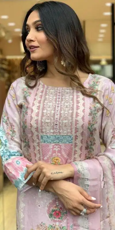 DC G22 Light Pink in Maslin Digital Print Salwar Suit . Wedding, Party, Festive, Events, Introductory Price ₹1749. Delivery 4-6 Working Days. Shop now. | Casual Suits, Jump Suits, Creative suits, Designer Suits, Palazzo Suits, Party Wear Suits, Patiala Suits, Salwar suit, Straight Suits