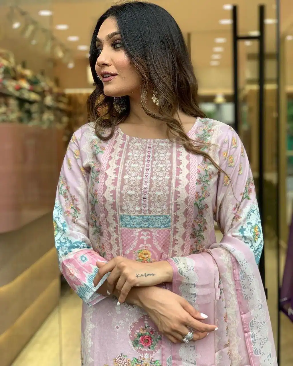 DC G22 Light Pink in Maslin Digital Print Salwar Suit . Wedding, Party, Festive, Events, Introductory Price ₹1749. Delivery 4-6 Working Days. Shop now. | Casual Suits, Jump Suits, Creative suits, Designer Suits, Palazzo Suits, Party Wear Suits, Patiala Suits, Salwar suit, Straight Suits