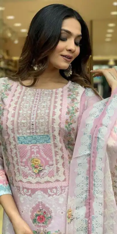 DC G22 Light Pink in Maslin Digital Print Salwar Suit . Wedding, Party, Festive, Events, Introductory Price ₹1749. Delivery 4-6 Working Days. Shop now. | Casual Suits, Jump Suits, Creative suits, Designer Suits, Palazzo Suits, Party Wear Suits, Patiala Suits, Salwar suit, Straight Suits
