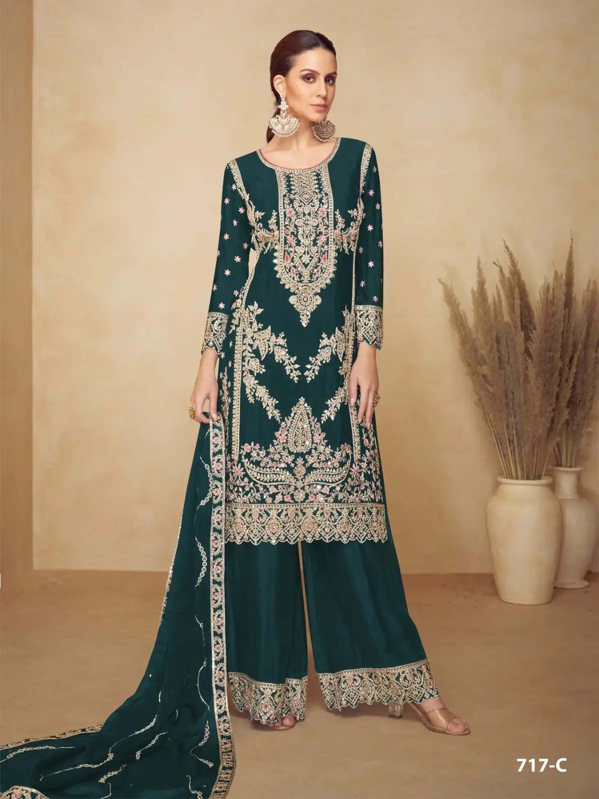 FC 717 Green Viscous Chinon Salwar Suit with Lace Work & Embroidery Work. Exclusive Offer ₹2549. Delivery 4-6 Working Days. Shop now. | Casual Suits, Jump Suits, Creative suits, Designer Suits, Palazzo Suits, Party Wear Suits, Patiala Suits, Salwar suit, Straight Suits