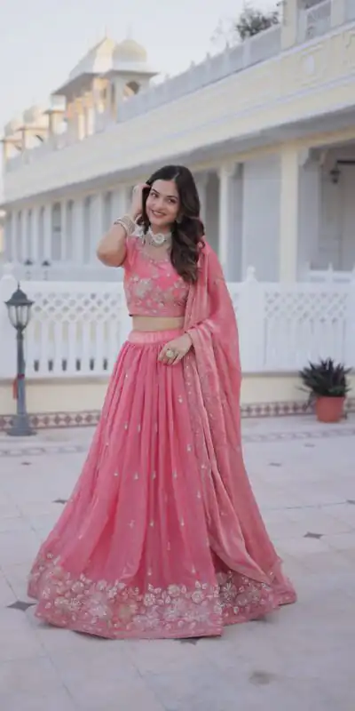 KA 5063 Gajri in Fendi Silk Embroidery Work & Zari Work Lehenga Choli . Affordable Price ₹2649. Delivery 4-6 Working Days. Shop now. | Bollywood Lehenga, Creative Lehenga, Designer Lehenga, Embroidered Lehenga, Lehenga, Party Wear Lehenga