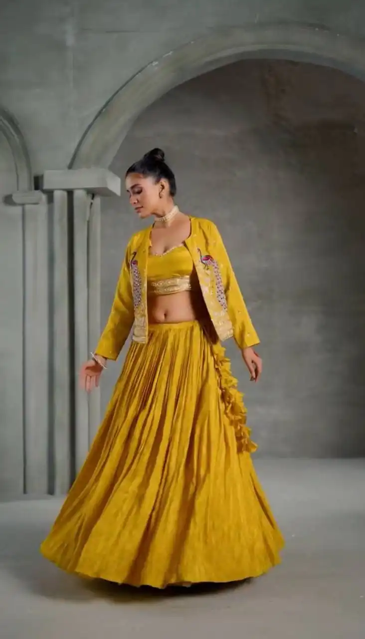 PC 495  Yellow Color Chinon silk Lehenga Choli with Cut Work. Special Online Price ₹2499. Delivery 4-6 Working Days. Shop now. | Bollywood Lehenga, Creative Lehenga, Designer Lehenga, Embroidered Lehenga, Lehenga, Party Wear Lehenga
