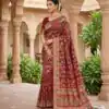 Maroon Banarasi Silk Zari Work All Over Saree