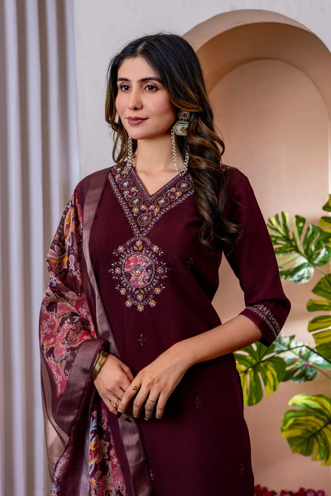 DIVA 112 Maroon Marina Silk Salwar Suit with Embroidery Work. Introductory Price ₹1999. Delivery 4-6 Working Days. Shop now. | Casual Suits, Jump Suits, Creative suits, Designer Suits, Palazzo Suits, Party Wear Suits, Patiala Suits, Salwar suit, Straight Suits
