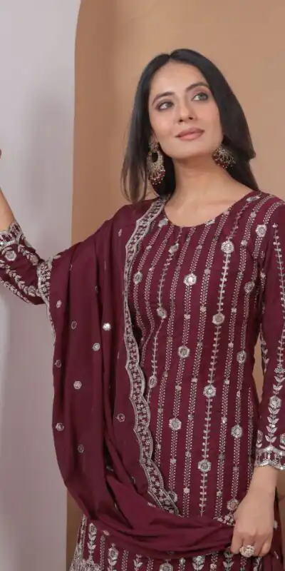 FE 126 Maroon Color Natural Crap Salwar Suit with Embroidery Work. Special Price ₹2399. Delivery 4-6 Working Days. Shop now. | Casual Suits, Jump Suits, Creative suits, Designer Suits, Palazzo Suits, Party Wear Suits, Patiala Suits, Salwar suit, Straight Suits