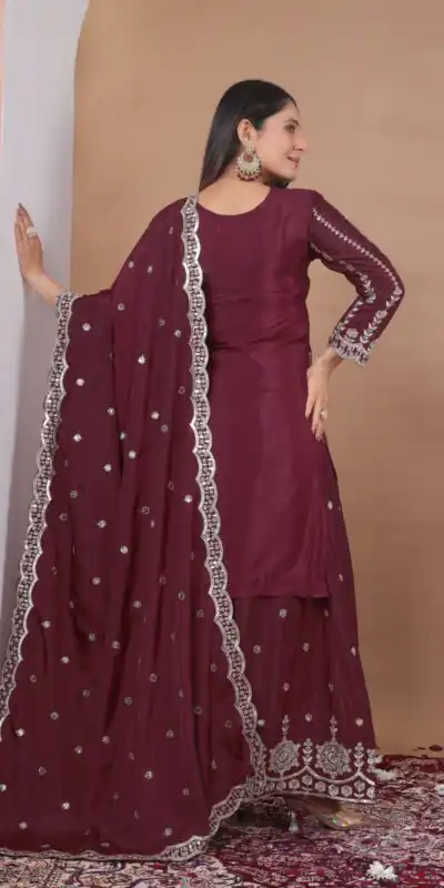 FE 126 Maroon Color Natural Crap Salwar Suit with Embroidery Work. Special Price ₹2399. Delivery 4-6 Working Days. Shop now. | Casual Suits, Jump Suits, Creative suits, Designer Suits, Palazzo Suits, Party Wear Suits, Patiala Suits, Salwar suit, Straight Suits