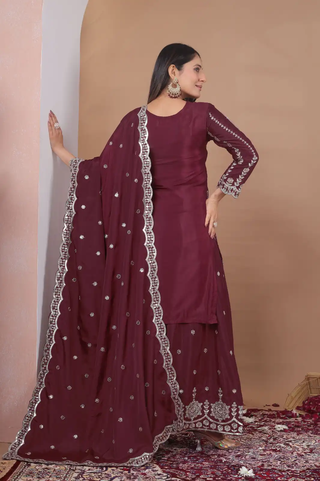 FE 126 Maroon Color Natural Crap Salwar Suit with Embroidery Work. Special Price ₹2399. Delivery 4-6 Working Days. Shop now. | Casual Suits, Jump Suits, Creative suits, Designer Suits, Palazzo Suits, Party Wear Suits, Patiala Suits, Salwar suit, Straight Suits
