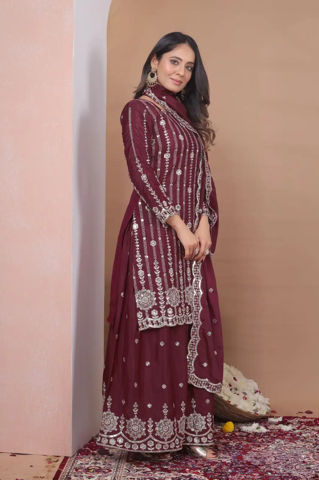 FE 126 Maroon Color Natural Crap Salwar Suit with Embroidery Work. Special Price ₹2399. Delivery 4-6 Working Days. Shop now. | Casual Suits, Jump Suits, Creative suits, Designer Suits, Palazzo Suits, Party Wear Suits, Patiala Suits, Salwar suit, Straight Suits