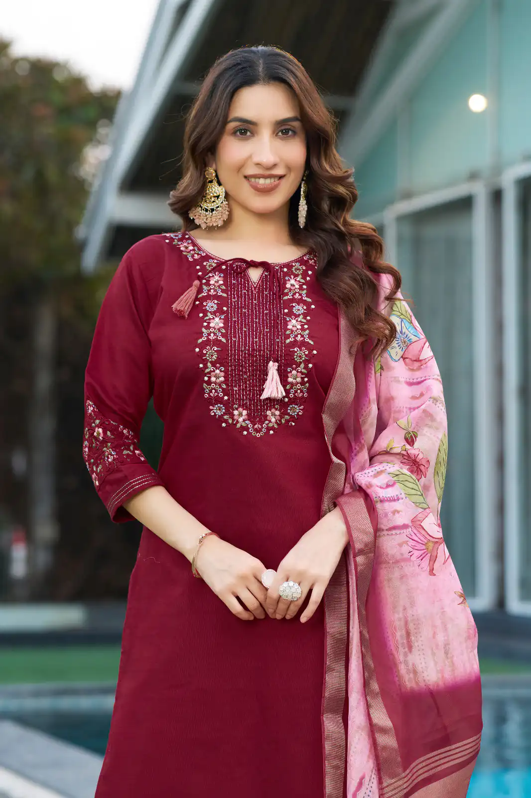 DIVA 115 Maroon Viscose Silk Salwar Suit with Digital Print & Embroidery Work. Festive Deal ₹2049. Delivery 4-6 Working Days. Shop now. | Casual Suits, Jump Suits, Creative suits, Designer Suits, Palazzo Suits, Party Wear Suits, Patiala Suits, Salwar suit, Straight Suits