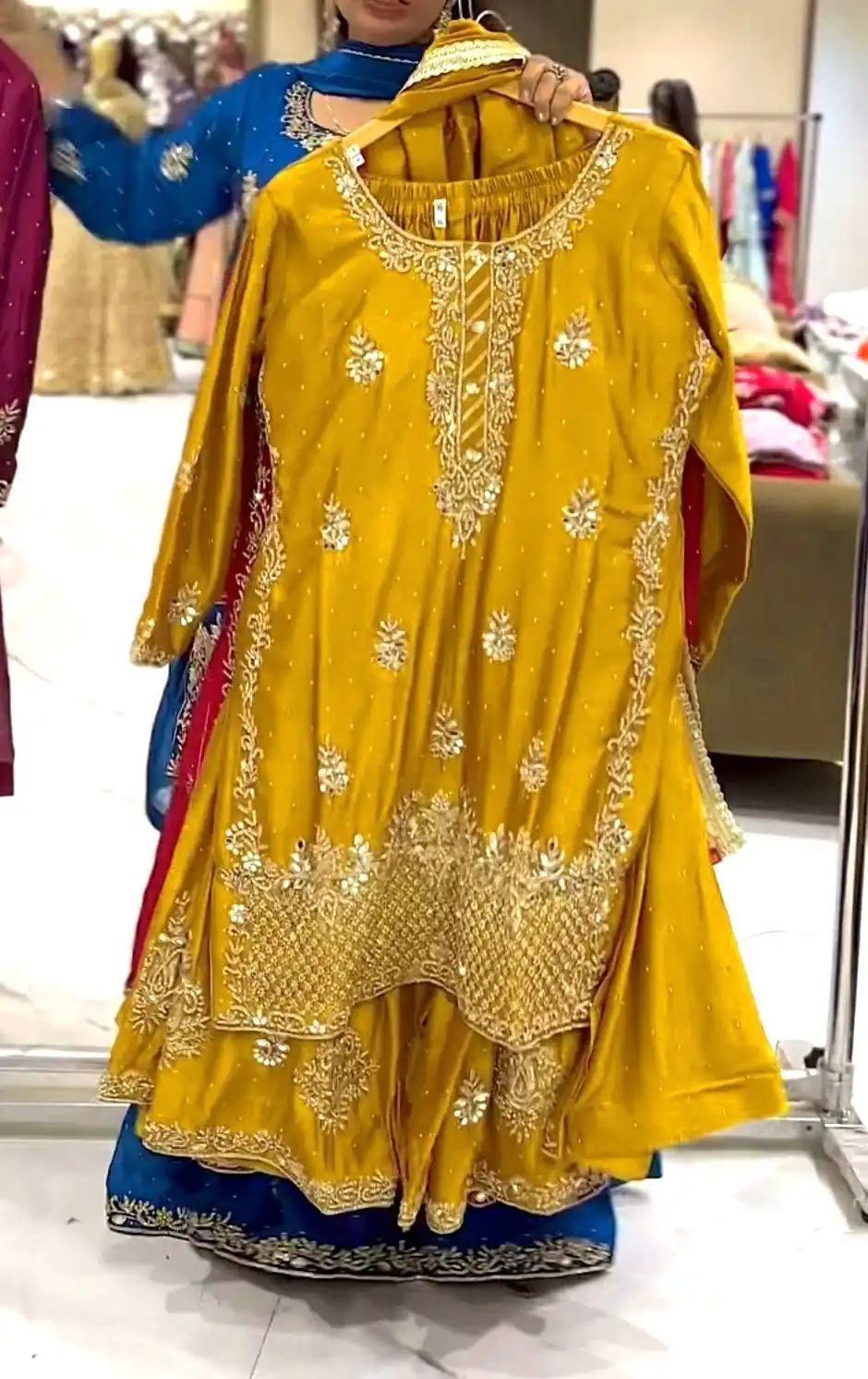 NF 1249 Mustered Color Chinon Silk Salwar Suit with Embroidery Work. Online Get it for ₹2149. Delivery 4-6 Working Days. Shop now. | Casual Suits, Jump Suits, Creative suits, Designer Suits, Palazzo Suits, Party Wear Suits, Patiala Suits, Salwar suit, Straight Suits