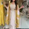 BB 53 Mustered Crap Silk Dhoti Suit. Perfect for Wedding, Party, Anniversary, Holi, Temple Visit – Available at ₹2599 only. Delivery 4-6 Working Days. | Casual Suits, Jump Suits, Creative suits, Designer Suits, Palazzo Suits, Party Wear Suits, Patiala Suits, Salwar suit, Straight Suits