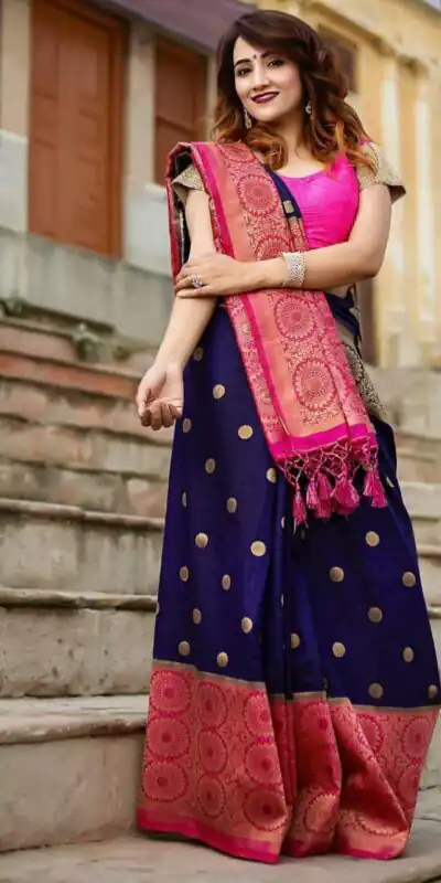 KPR 088 Navy Blue Color Soft Lichi Silk Saree with Lace Border & Lace Work. Best Price ₹1449. Delivery 4-6 Working Days. Shop now. | Creative Sarees, Bollywood Sarees, Designer Sarees, Embroidered Sarees, Ethnic Saree, Modern Digital sarees, Party Wear Sarees, Sarees