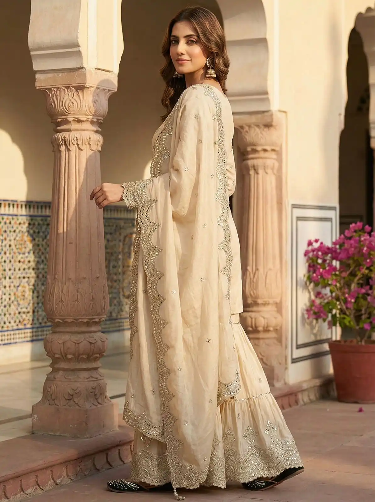 MF 459 Off White Chinon Silk Sequence Work Salwar Suit. Online Affordable Price ₹2549. Delivery 4-6 Working Days. Shop now. | Casual Suits, Jump Suits, Creative suits, Designer Suits, Palazzo Suits, Party Wear Suits, Patiala Suits, Salwar suit, Straight Suits