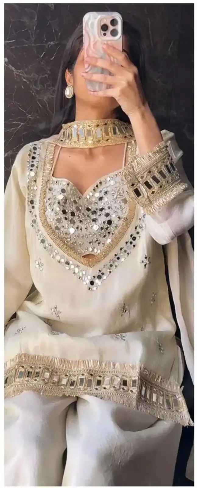 SRK 5326 Off White Fendy Silk Salwar Suit with Mirror Work & Lace Work. Affordable Price ₹2399. Delivery 4-6 Working Days. Shop now. | Casual Suits, Jump Suits, Creative suits, Designer Suits, Palazzo Suits, Party Wear Suits, Patiala Suits, Salwar suit, Straight Suits