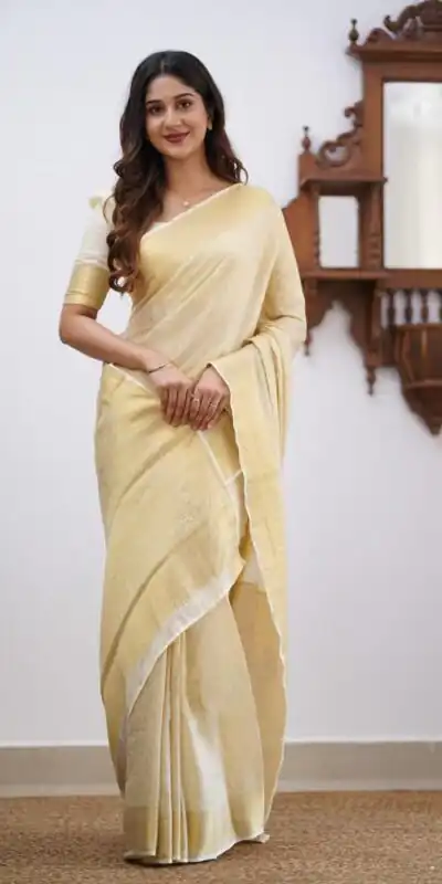 KPR 168 Off White in Soft Lichi Silk Lace Border & Lace Work Saree . Available at ₹1299 only. Delivery 4-6 Working Days. Shop now. | Creative Sarees, Bollywood Sarees, Designer Sarees, Embroidered Sarees, Ethnic Saree, Modern Digital sarees, Party Wear Sarees, Sarees