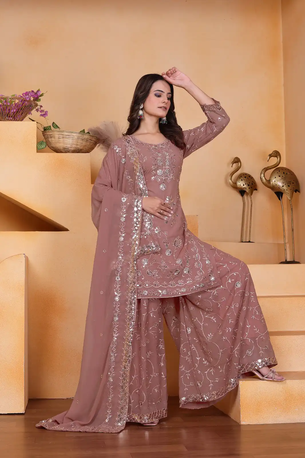 FE 99 Onion Color Fox Georgette Salwar Suit with Embroidery Work. Online Now at just ₹2549. Delivery 4-6 Working Days. Shop now. | Casual Suits, Jump Suits, Creative suits, Designer Suits, Palazzo Suits, Party Wear Suits, Patiala Suits, Salwar suit, Straight Suits