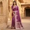Onion Pure Banarasi Silk Zari Lace Work Saree