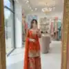 WW 1250 Orange Faux Georgette With 5 mm Sequence Work Salwar Suit Wedding, Party, Festive, Events Etc. Expected Delivery 4-6 Working Days @2399/- | Casual Suits, Jump Suits, Creative suits, Designer Suits, Palazzo Suits, Party Wear Suits, Patiala Suits, Salwar suit, Straight Suits