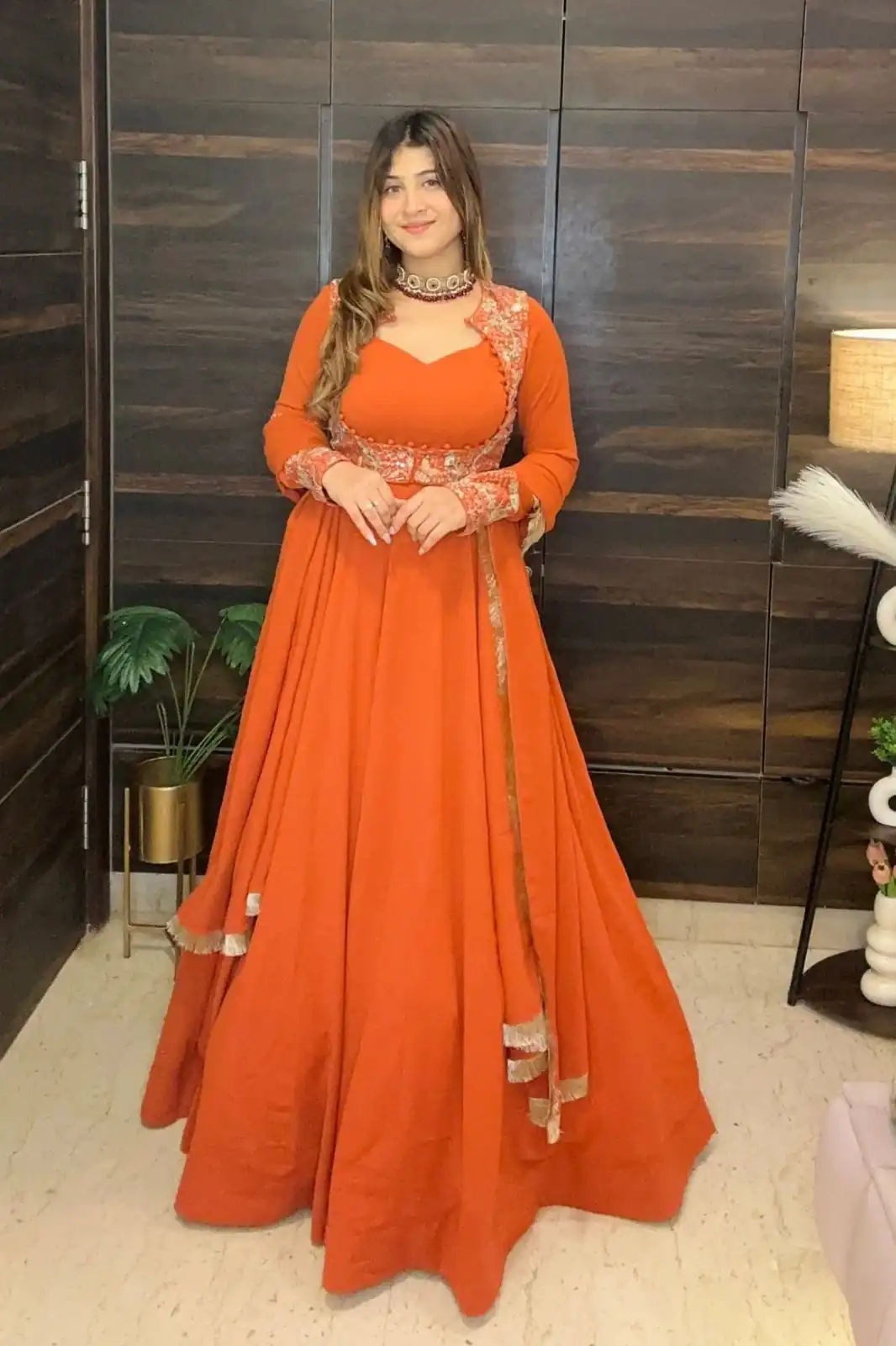 MF 496 Orange Faux Georgette Salwar Suit with Lace Work & Embroidery Work. Special Price ₹2449. Delivery 4-6 Working Days. Shop now. | Casual Suits, Jump Suits, Creative suits, Designer Suits, Palazzo Suits, Party Wear Suits, Patiala Suits, Salwar suit, Straight Suits