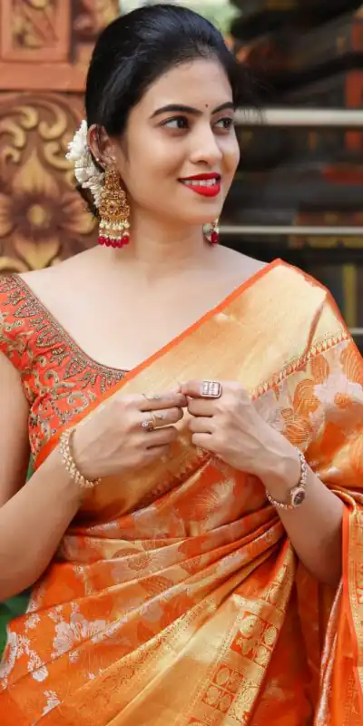 ES 8258 Orange Color Soft Lichi Silk Saree with Lace Border & Lace Work. Best Price ₹1449. Delivery 4-6 Working Days. Shop now. | Creative Sarees, Bollywood Sarees, Designer Sarees, Embroidered Sarees, Ethnic Saree, Modern Digital sarees, Party Wear Sarees, Sarees