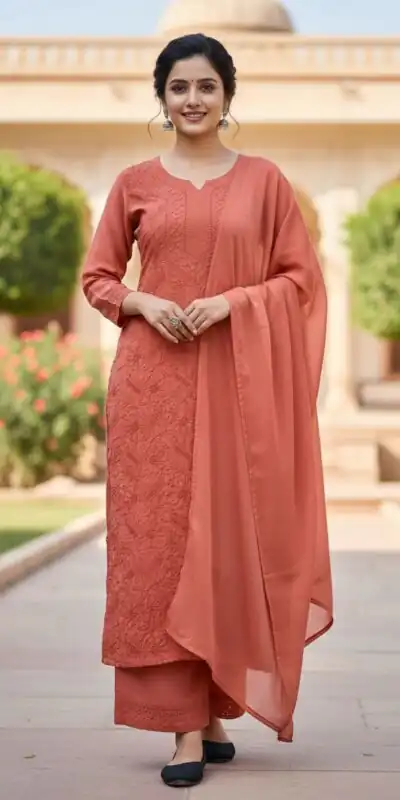 BE 254 Peach  Faux Georgette Salwar Suit Perfect for Wedding, Party, Family Gatherings, Sangeet, Housewarming – . Affordable Price ₹1899. Days | Casual Suits, Jump Suits, Creative suits, Designer Suits, Palazzo Suits, Party Wear Suits, Patiala Suits, Salwar suit, Straight Suits