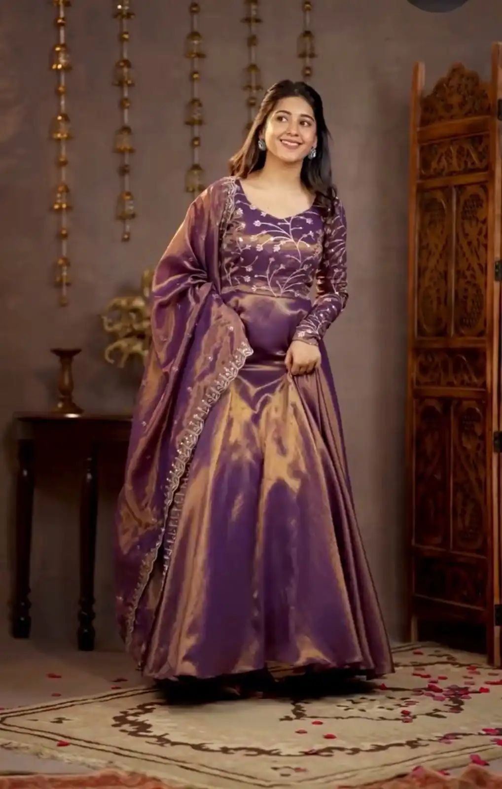 MD 3078 Purple Color Cosmos Silk Anarkali Suit with Embroidery Work. Now at just ₹2399. Delivery 4-6 Working Days. Shop now. | Anarkali Suits, Bollywood Anarkali, Creative-Anarkali, Designer Anarkali, Embroidered Anarkali, Party Wear Anarkali