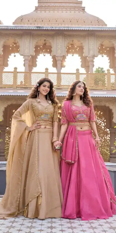 Ram 160 Pink Color Crunchy Lehenga Choli with Embroidery Work. Online Festive Deal ₹3199. Delivery 4-6 Working Days. Shop now. | Bollywood Lehenga, Creative Lehenga, Designer Lehenga, Embroidered Lehenga, Lehenga, Party Wear Lehenga