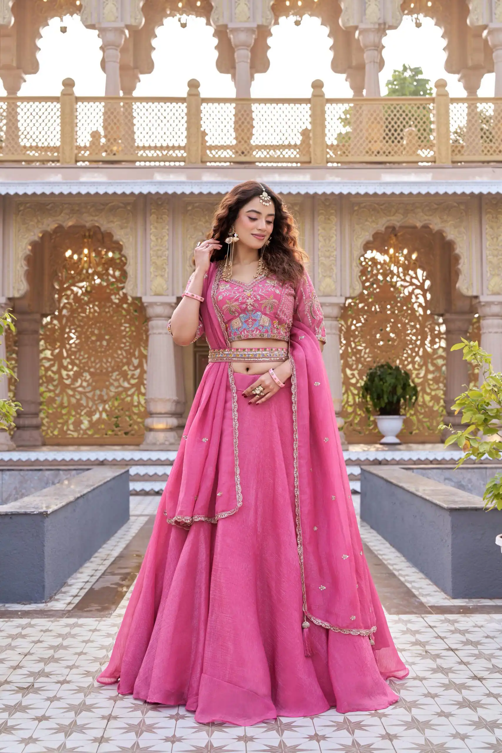 Ram 160 Pink Color Crunchy Lehenga Choli with Embroidery Work. Online Festive Deal ₹3199. Delivery 4-6 Working Days. Shop now. | Bollywood Lehenga, Creative Lehenga, Designer Lehenga, Embroidered Lehenga, Lehenga, Party Wear Lehenga