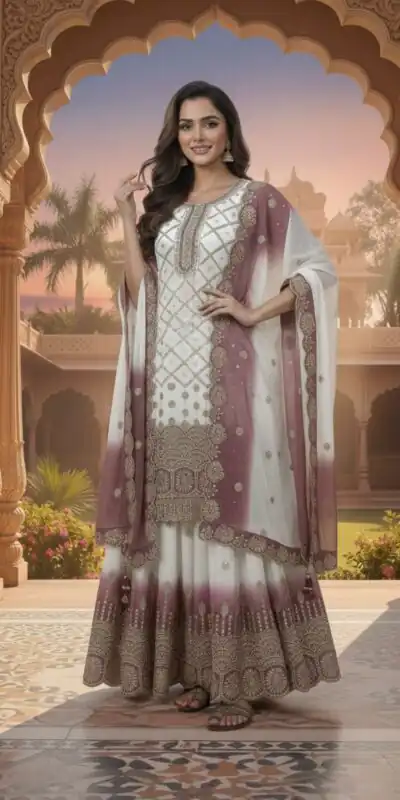 AD 223 Pink Dual Tone Star Georgette Salwar Suit with Embroidery Work. Get it for ₹2399. Delivery 4-6 Working Days. Shop now. | Casual Suits, Jump Suits, Creative suits, Designer Suits, Palazzo Suits, Party Wear Suits, Patiala Suits, Salwar suit, Straight Suits