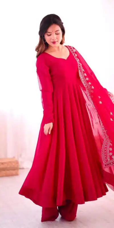 SSR 5006 Pink Fandy Silk Gown Perfect for Wedding, Party, Pongal, Traditional Day, Baby Shower – . Get it for ₹1999. Delivery 4-6 Working Days. Shop | Bollywood Gowns, Creative Gowns, Designer Gowns, Embroidered Gowns, Gowns, Party Wear Gowns