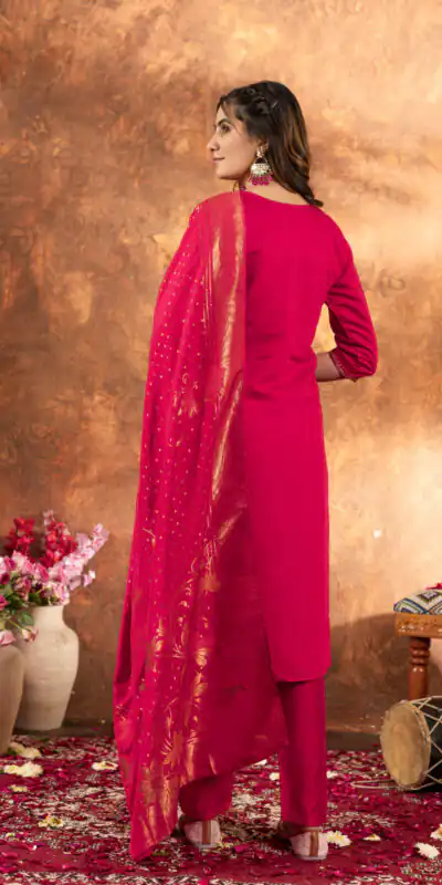 DIVA 103 Pink Marina Silk Salwar Suit with Embroidery Work. Introductory Price ₹2049. Delivery 4-6 Working Days. Shop now. | Casual Suits, Jump Suits, Creative suits, Designer Suits, Palazzo Suits, Party Wear Suits, Patiala Suits, Salwar suit, Straight Suits