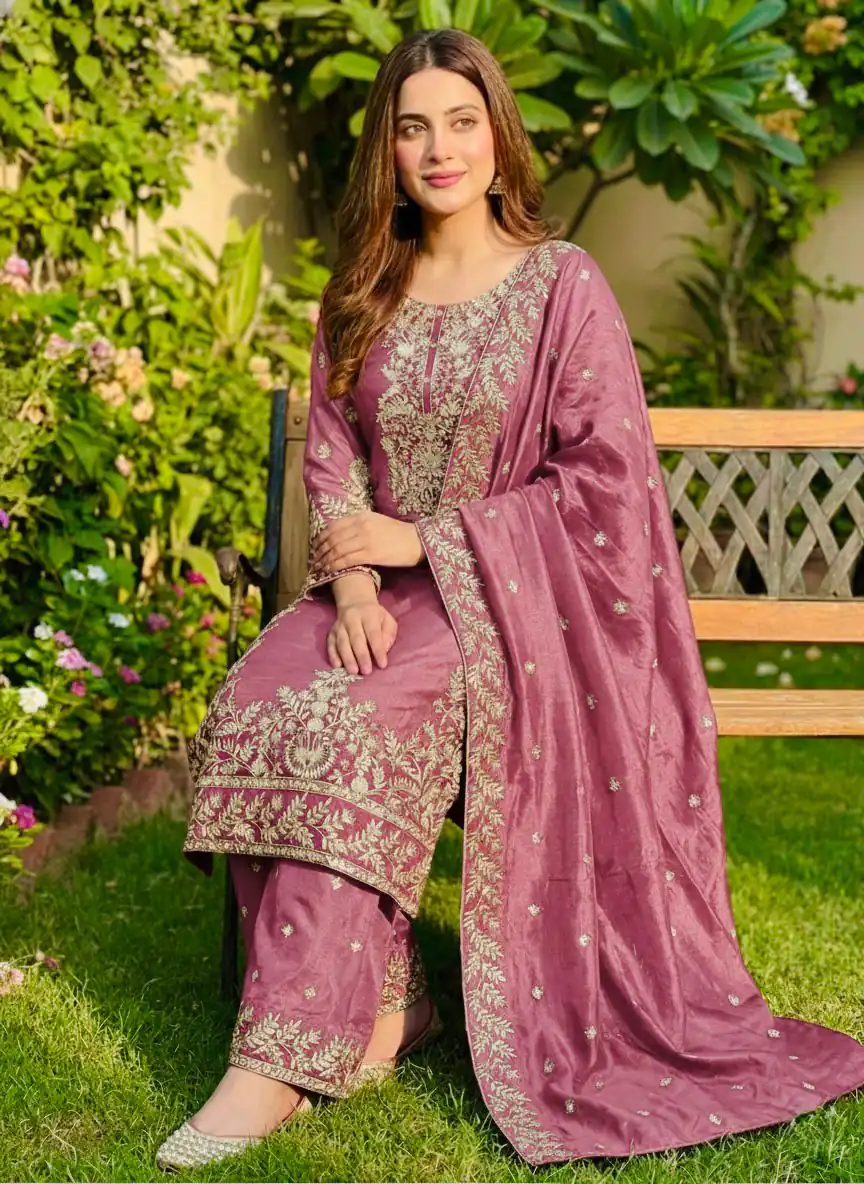 SRK 5316 Pink Organza Silk Salwar Suit Perfect for Wedding, Party, Makar Sankranti, Eid, Durga Puja – . Affordable Price ₹2149. Delivery 4-6 Workin | Casual Suits, Jump Suits, Creative suits, Designer Suits, Palazzo Suits, Party Wear Suits, Patiala Suits, Salwar suit, Straight Suits