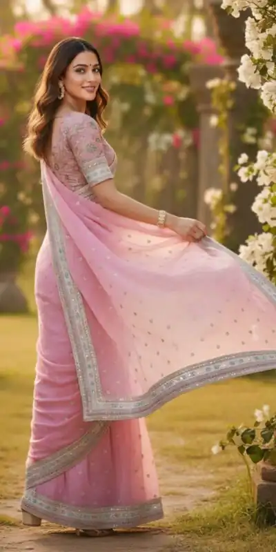 SC 1018 Pink Soft Organza Silk Saree with Lace Work & Embroidery Work. Festive Deal ₹2099. Delivery 4-6 Working Days. Shop now. | Creative Sarees, Bollywood Sarees, Designer Sarees, Embroidered Sarees, Ethnic Saree, Modern Digital sarees, Party Wear Sarees, Sarees