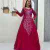 PC 564 Pink Vichitra Silk Gown Perfect for Wedding, Party, Holi, Anniversary, Mehendi –. Grab it for ₹2049. Delivery 4-6 Working Days. Shop now. | Bollywood Gowns, Creative Gowns, Designer Gowns, Embroidered Gowns, Gowns, Party Wear Gowns