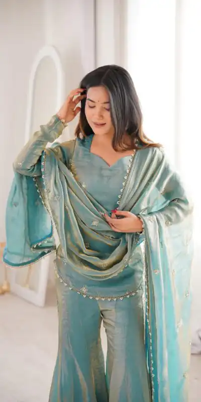 ZSR 3159 Pista Fendy Silk Salwar Suitwith Embroidery Work & Lace Work. Now at just ₹2049. Delivery 4-6 Working Days. Shop now. | Casual Suits, Jump Suits, Creative suits, Designer Suits, Palazzo Suits, Party Wear Suits, Patiala Suits, Salwar suit, Straight Suits