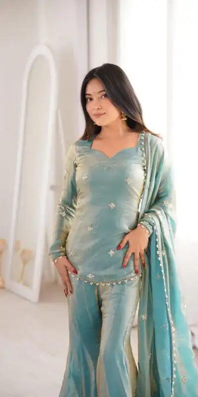 ZSR 3159 Pista Fendy Silk Salwar Suitwith Embroidery Work & Lace Work. Now at just ₹2049. Delivery 4-6 Working Days. Shop now. | Casual Suits, Jump Suits, Creative suits, Designer Suits, Palazzo Suits, Party Wear Suits, Patiala Suits, Salwar suit, Straight Suits