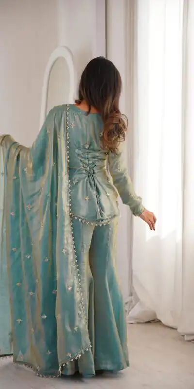 ZSR 3159 Pista Fendy Silk Salwar Suitwith Embroidery Work & Lace Work. Now at just ₹2049. Delivery 4-6 Working Days. Shop now. | Casual Suits, Jump Suits, Creative suits, Designer Suits, Palazzo Suits, Party Wear Suits, Patiala Suits, Salwar suit, Straight Suits