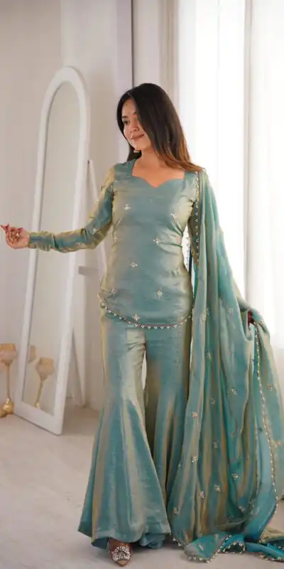 ZSR 3159 Pista Fendy Silk Salwar Suitwith Embroidery Work & Lace Work. Now at just ₹2049. Delivery 4-6 Working Days. Shop now. | Casual Suits, Jump Suits, Creative suits, Designer Suits, Palazzo Suits, Party Wear Suits, Patiala Suits, Salwar suit, Straight Suits