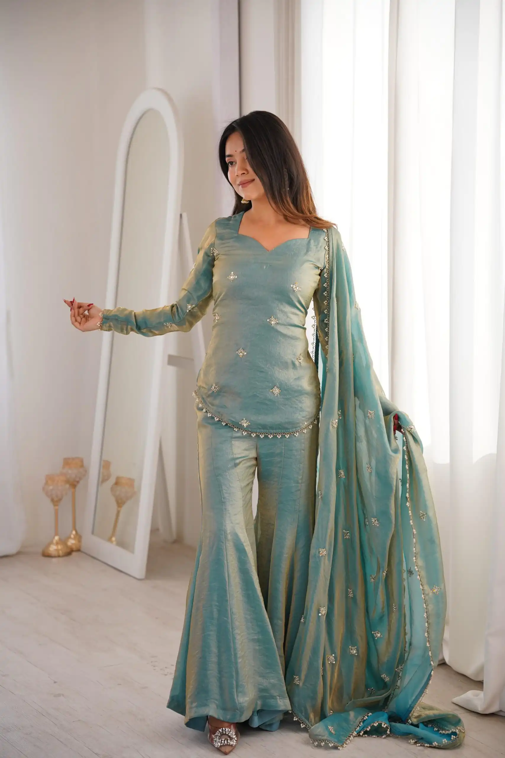 ZSR 3159 Pista Fendy Silk Salwar Suitwith Embroidery Work & Lace Work. Now at just ₹2049. Delivery 4-6 Working Days. Shop now. | Casual Suits, Jump Suits, Creative suits, Designer Suits, Palazzo Suits, Party Wear Suits, Patiala Suits, Salwar suit, Straight Suits