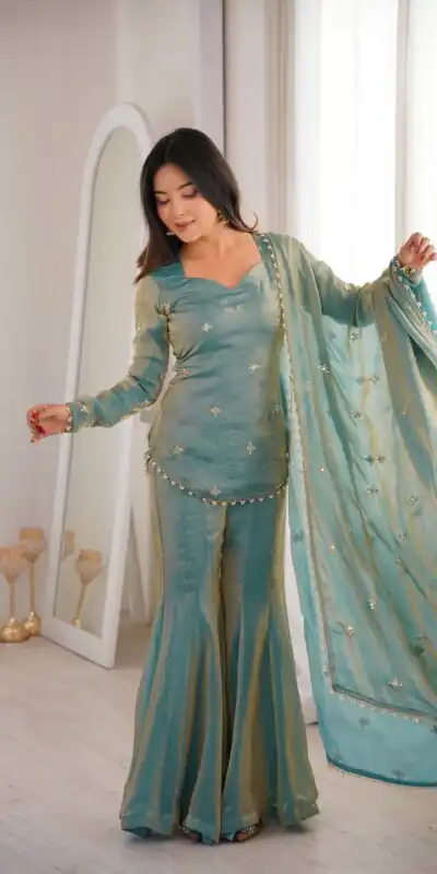 ZSR 3159 Pista Fendy Silk Salwar Suitwith Embroidery Work & Lace Work. Now at just ₹2049. Delivery 4-6 Working Days. Shop now. | Casual Suits, Jump Suits, Creative suits, Designer Suits, Palazzo Suits, Party Wear Suits, Patiala Suits, Salwar suit, Straight Suits