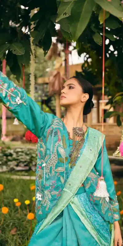 RR 34 Blue Shimmer Saree Perfect for Wedding, Party, Cultural Events, Durga Puja, Reception – . Best Price ₹2049. Delivery 4-6 Working Days. Shop now. | Creative Sarees, Bollywood Sarees, Designer Sarees, Embroidered Sarees, Ethnic Saree, Modern Digital sarees, Party Wear Sarees, Sarees