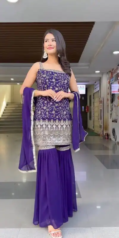 DC 93 Purple Fox Georgette Salwar Suit Perfect for Wedding, Party, Eid, Temple Visit, Engagement – . Now at just ₹1899. Delivery 4-6 Working Days. Shop now | Casual Suits, Jump Suits, Creative suits, Designer Suits, Palazzo Suits, Party Wear Suits, Patiala Suits, Salwar suit, Straight Suits