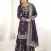 Purple Georgette Sequence Work Salwar Suit