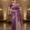 MS 451 Purple Litchi Silk Saree with Embroidery Work & Lace Work. Available at ₹1399 only. Delivery 4-6 Working Days. Shop now. | Creative Sarees, Bollywood Sarees, Designer Sarees, Embroidered Sarees, Ethnic Saree, Modern Digital sarees, Party Wear Sarees, Sarees