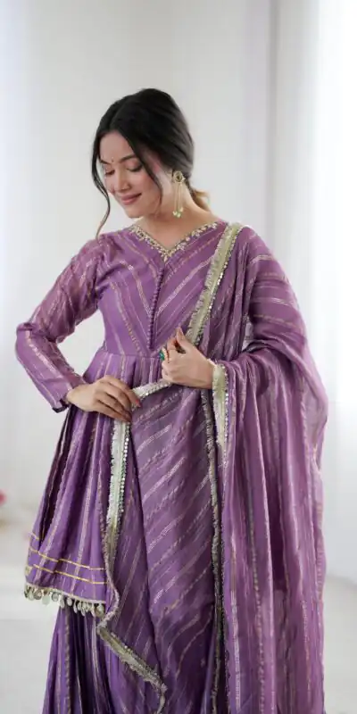 SRK 5300 Purple Mal Chanderi With Lace Work & Mirror Work Salwar Suit . Get it for ₹2099. Delivery 4-6 Working Days. Shop now. | Casual Suits, Jump Suits, Tops & Bottoms, Track Suits, Trendy Wear, Creative suits, Designer Suits, Palazzo Suits, Party Wear Suits, Patiala Suits, Salwar suit, Straight Suits