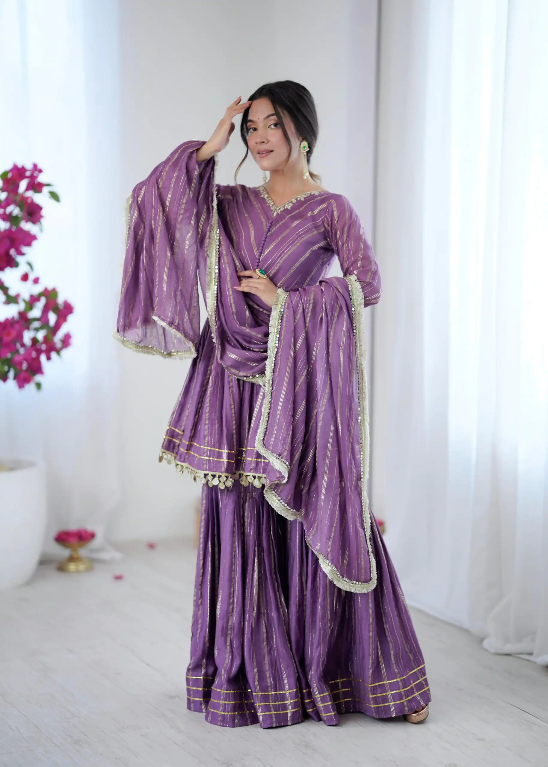 SRK 5300 Purple Mal Chanderi With Lace Work & Mirror Work Salwar Suit . Get it for ₹2099. Delivery 4-6 Working Days. Shop now. | Casual Suits, Jump Suits, Tops & Bottoms, Track Suits, Trendy Wear, Creative suits, Designer Suits, Palazzo Suits, Party Wear Suits, Patiala Suits, Salwar suit, Straight Suits